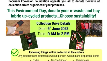 E-waste collection & stall of fabric upcycled products on the occasion of Environment day